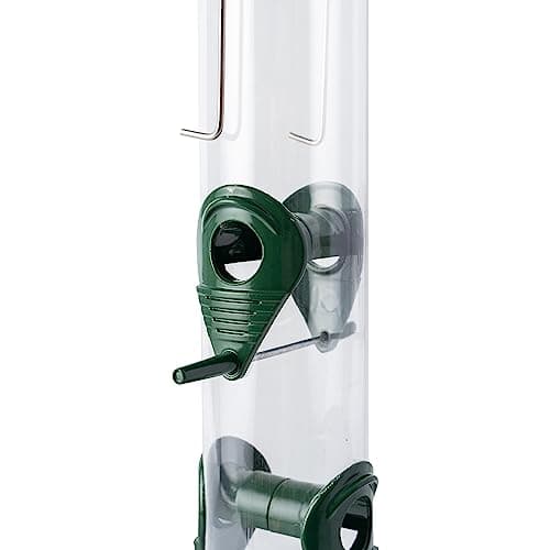 MIXUMON Set of 2 Metal Tube Bird Feeders for Outside – 6 Port, 16 Inches – Tube Wild Bird Feeder, Chew-Proof and Rust-Proof - Great for Mom 6