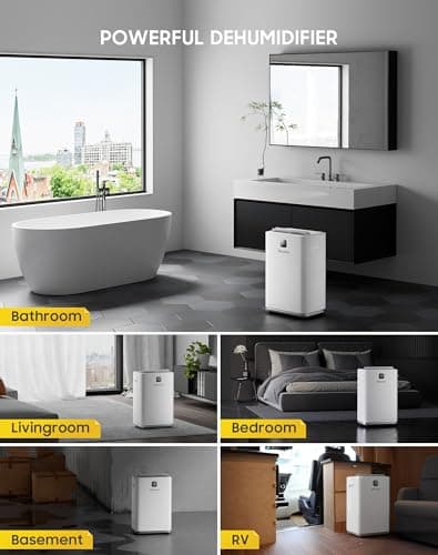 150 Pints Dehumidifier with Pump, 8000 Sq.Ft Dehumidifier for Basement with Drain Hose & 2.11 Gal Water Tank, Large Dehumidifiers for Large Room Warehouses Commercial and Home (150 pint) 7