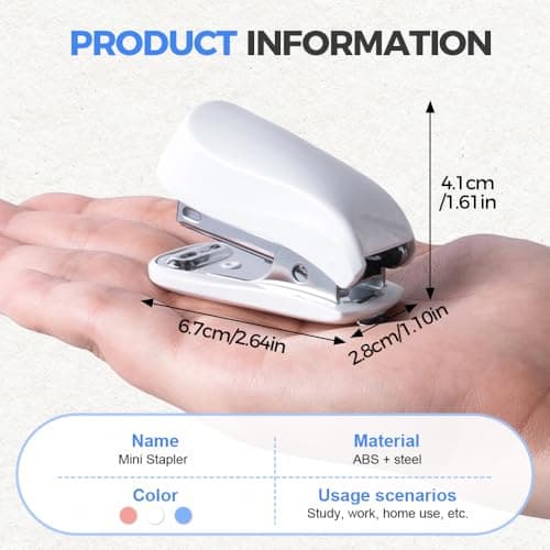 Mini Stapler with Staples, 2025 Cute Small Stapler for Desk, Portable Mini Staplers with Remover Function, Ideal Gift for Students, Home, Office & School Supplies (Pink) 7