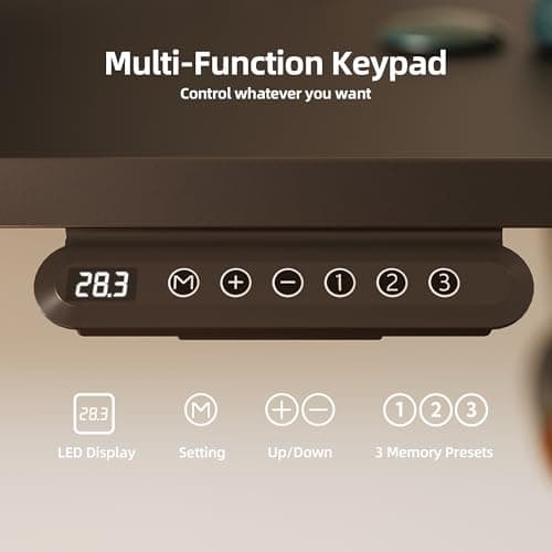 INNOVAR 48" Electric Standing Desk, Work & Gaming, Black 5