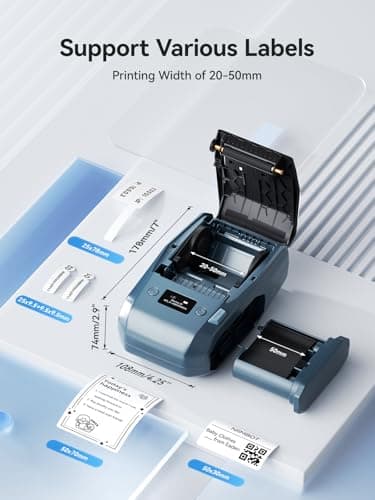 NIIMBOT M2 Label Maker with Tape 2Inch Thermal Transfer Support Color Ribbon Printing Bluetooth Sticker Printer for Office Small Business School Home Cable Storage, Compatible with Phones & PC 6