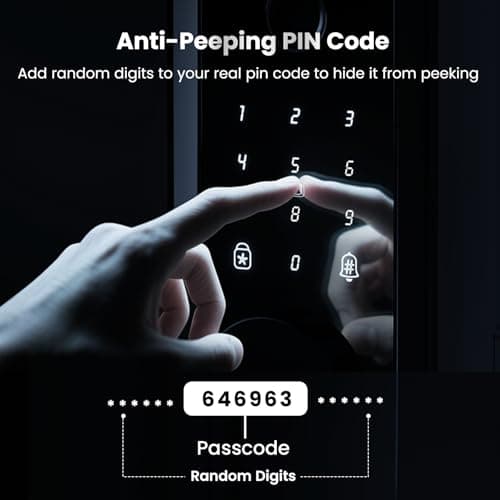 Keyless Entry Door Lock, Biquole Smart Lock with App Control, Fingerprint Door Lock, Electronic Keypad Deadbolt, Auto & One Touch Lock | Digital Smart Door Locks | Easy Installation | IP54 Waterproof 8