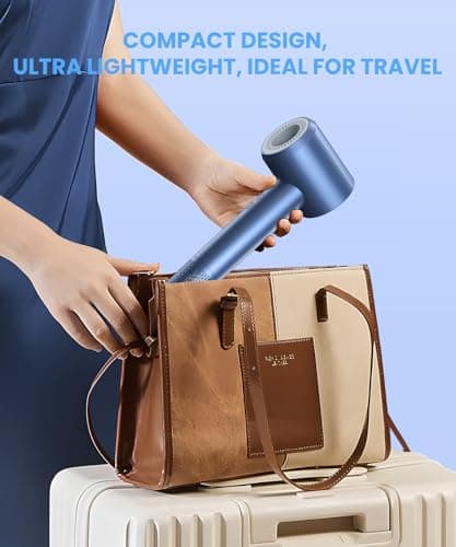 LAMPICK Hair Dryer, 150000 RPM Lightweight High Speed Ionic Blow Dryer for Fast Drying, 500 Million Negative Ions Care & Heat-Control Hairdryer with Magnetic Diffuser & Nozzle, 5 Temps & 3 Speeds 8