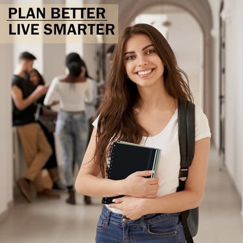 Undated Monthly and Weekly Planner - 12 Month Calendar Planner Notebook with Week Days - Hardcover Undated Planners Blank Agenda Book - A5 Black 7