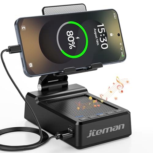 JTEMAN Gifts for Men Women,Adjustable Cell Phone Stand with Bluetooth Speaker and Charging Function,Cool Tech Gadgets Gift Idea for Dad Mom Birthday