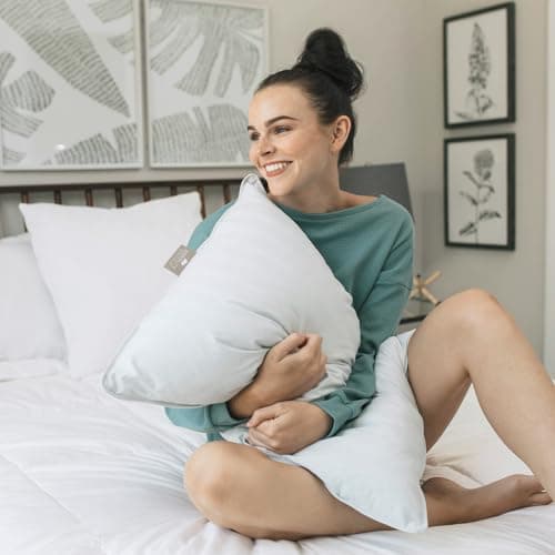 DOWNLITE Down Extra Thin, Flat & Soft Pillow for Stomach Sleepers (Hypoallergenic) (Standard/Queen) 6