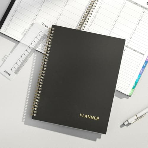 SUNEE 2026-2027 Appointment Book, Quarter-Hourly, Weekly & Monthly - from July 2026 to June 2027, 8.5"x11" Academic Planner, Flexible Cover, Note Pages, Bookmark, Spiral Binding, Black 7