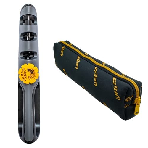 RazorSharp™ Knife Sharpener With Adjustable Angle Guide — Diamond-Coated Ceramic Sharpening Stones for All Knives Including Precision Kitchen, Professional, Chef's Knives — Non-Slip Rubber Edge Grip 7