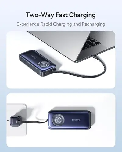 Baseus Enercore Power Bank, 20000mAh Fast Charging Portable Charger Built-in 67W Retractable USB-C Cable, Battery Pack for Laptop, iPhone 16/15 Series, Samsung, MacBook, Drone, Outing/Travel Essential 5