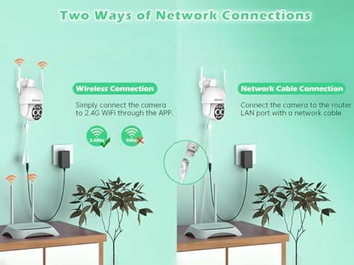 CKK Wireless Security Camera Outdoor, 4MP+4MP HD PTZ Camera for Home Security, Motion Tracking, WiFi, 8X Dual Optical Zoom, Person Detection, Spotlight Color Night Vision, APP Control,No Add to NVR 9