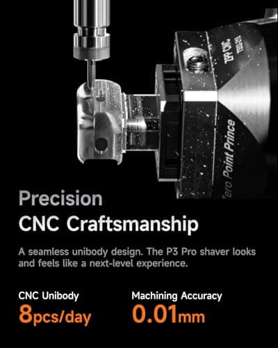 Laifen P3 Pro 3-Blade Electric Shaver, Dual Linear High-Speed Motors 12,000 Cuts/Min, 100-Min Runtime, IPX7 Waterproof, Rechargeable Electric Razor for Men, Travel-Friendly (Space Gray Aluminum Alloy) 7