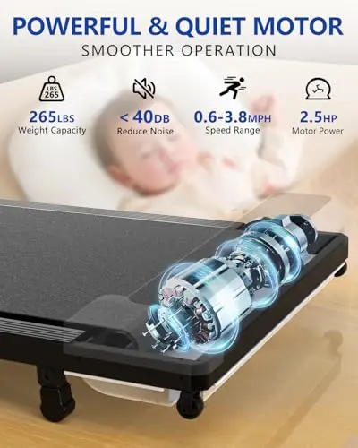 Walking Pad with Incline,2 in 1 Walking Pad Treadmill for Walking and Running, Under Desk Treadmill 5% Incline for Home/Office with LED Display 6