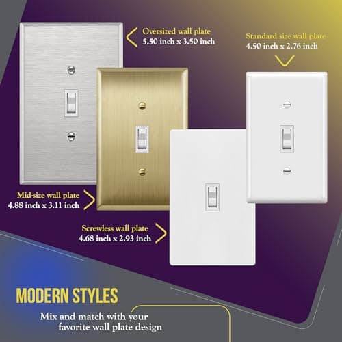 ENERLITES Toggle Light Switch, Single Pole, 15A 120-277V, Grounding Screw, Residential Grade, UL Listed, 88115-W-10PCS, White (10 Pack), 10 Count 7