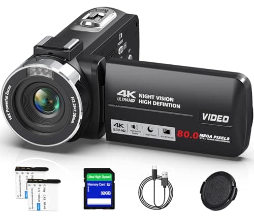 THPACIP 4K Camcorder Video Camera UHD 80MP IR Night Vision Vlogging Camera for YouTube,18X Digital Zoom Camcorder