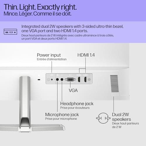 HP Series 5 27 inch FHD Monitor, Full HD Display (1920 x 1080), IPS Panel, 99% sRGB, 1500:1 Contrast Ratio, 300 nits, Eye Ease with Eyesafe Certification, 527sa (2024) 10