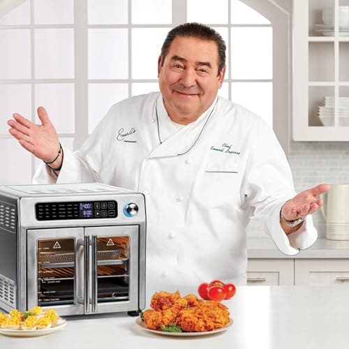 Emeril Lagasse Extra Large French Door Air Fryer Toaster Oven Combo, 24 Cooking Functions and Digital Controls, 7 Accessories Included, Stainless Steel Finish, 26QT Capacity 7