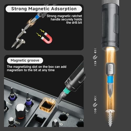 42 in 1 Magnetic Screwdriver Set, DIY Ratchet Screwdriver Set, Multi Bit Screw Drive with Storage Case, Portable Compact Repair Tool Kit for Gifts, Furniture, Computer, Bicycle 5