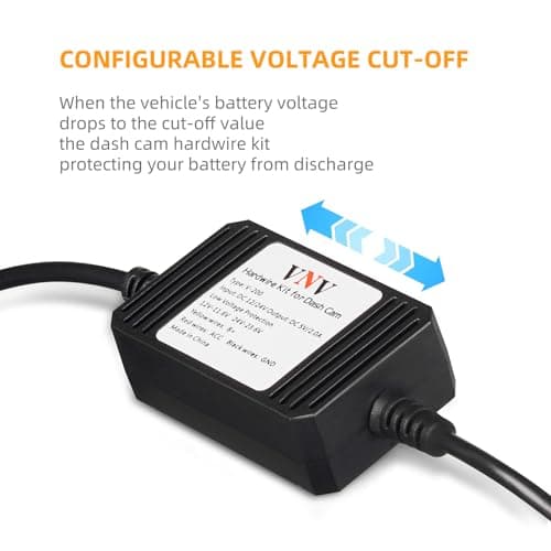 VNV Type-C Dash Cam Hardwire Kit with 8 Fuse Taps | 24/7 Parking Mode | Auto Low Voltage Cutoff (11.6V/23.2V) | 4-Size Fuse Adapters | Universal Fit for All Vehicles 6