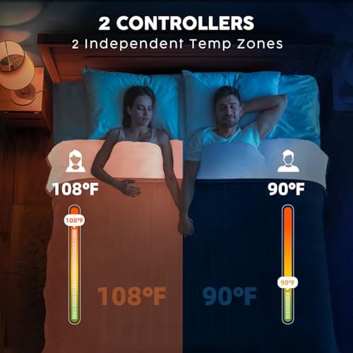 HYLEORY Heated Electric Blanket Twin 62"x84" Soft Fleece & Flannel with 5 Heating Levels & 10 Hours Timer Auto Shutt Off, ETL Certified, Washable，Heated Blanket for Body-Dark Green 8