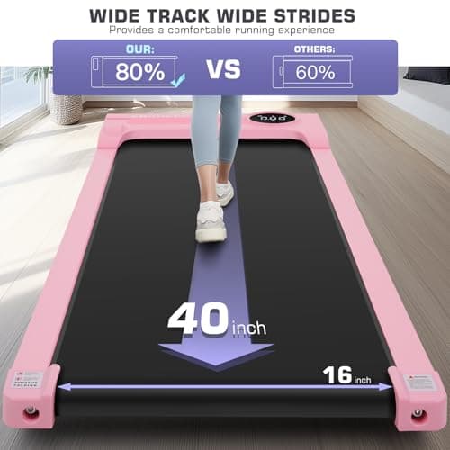 Under Desk Treadmill, Walking Pad Treadmill for Home Office, 2.5 HP Portable Walking Treadmills 300 lb Capacity, Compact Walking Jogging Running Machine with Remote Control and LED Display 5