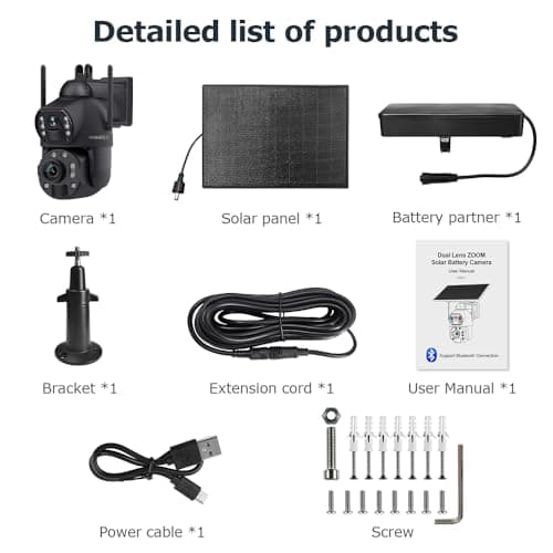 INQMEGA 4G LTE Solar Security Camera, 50X Optical Zoom, 6MP Dual-Screen Wireless Camera with Color Night Vision, PIR Motion Sensor, 2 Way Talk, Include 4G Card 6