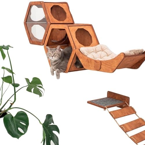 Wall Cat Shelves Wood Shelves Furniture - Wooden Shelf Wall Mounted Furniture - Indoor Cats Rustic Decor Lover Gift (Cat Wall Bed)