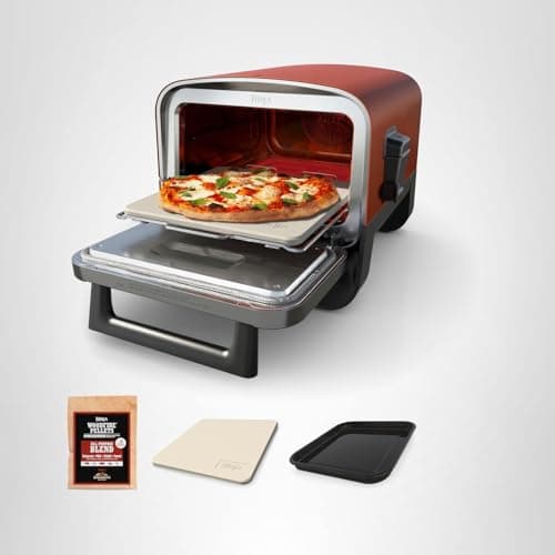 Ninja Woodfire Outdoor Pizza Oven, 8-in-1 Portable Electric Roaster Oven, Heats up to 700°F, 5 Artisan Pizza Settings, Integrated BBQ Smoker Box, Includes Flavored Wood Pellets, Terracotta Red 13
