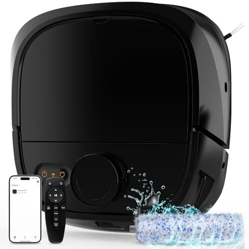 TECBOT Robot Vacuum and Mop Combo - Robotic Vacuum Cleaner for Pets Home Mapping LiDAR Navigation, 6000Pa Suction, Smart No-Go Zone, App & Voice Control, Automatic Lifting, M1 Pro Black