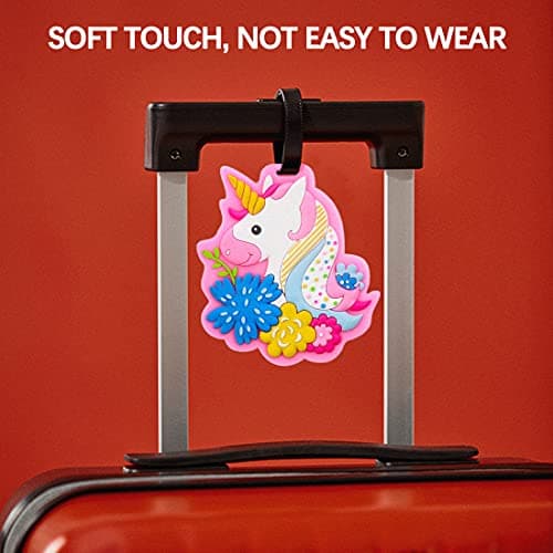 Unicorn Luggage Tag - Colorful Luggage Tag for Travel Women,Funny Kids Backpack Suitcase Tag Cute Clear,Name ID Identifier Durable 5