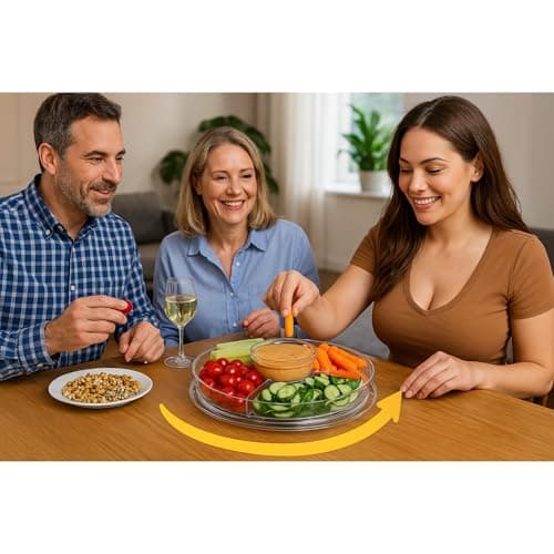 7 in 1 Rotating Multifunctional Acrylic Cake Stand with Lid & Cake Turntable for Decorating (12") - Turntable Decorating Kit Serving Salad Bowl/Veggie Platter/Punch Bowl/Desert Platter - BPA Free 5