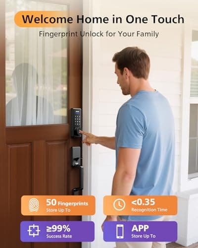 Philips WiFi Smart Lock with Front Door Handle Set, Built-in WiFi, APP Remote & Voice Control, Fingerprint Keyless Entry Door Lock, Keypad Deadbolt Smart Locks for Front Door, Auto-Lock, Matte Black 5