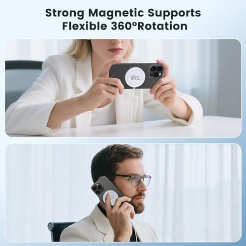 Magnetic Wireless Charger 15W 2 Pack Fast Mag Safe Charger for iPhone 17 Pro Max/17 Pro/16 Air/17/16/15/14/13/12 Series Charging Pad for AirPods Series LED Magnet Charging Pad 6