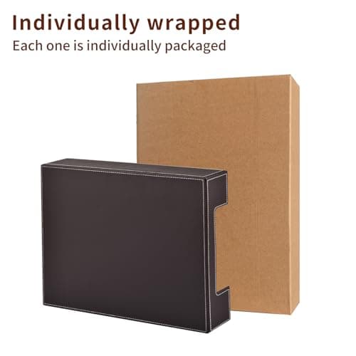 Leather Letter Tray, Office Supplies Desk Organizer for Mail Paper Files Magazines Jewelry Cosmetics,Luxury Letter Holder&Multipurpos Stackable Office Desktop Storage Box,Coffee 12