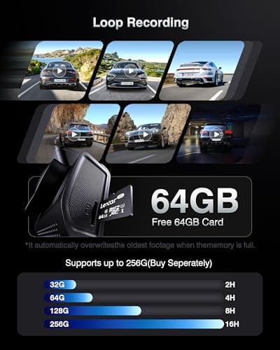 4K+2K Dash Cam Front and Rear, Dash Camera for Cars 2 Channel, 64GB Card Included, 5.8G/2.4G Dual WiFi, Built-in GPS, Night Vision, WDR, 170°Wide Angle, G-Sensor Emergency Lock, 24H Parking Monitor 6