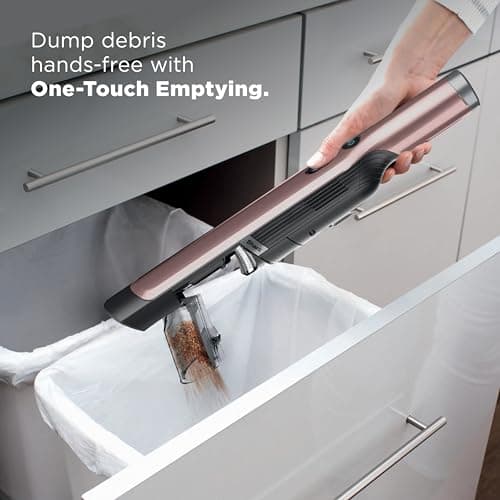 Shark WANDVAC Cordless Hand Vac, Lightweight, Portable at 1.4 lbs., Powerful Suction, Charging Dock, One-Touch Empty for Car & Home, Multi-Surface Pet Tool & Duster Crevice Tool, Rose Gold, WV201RGBRN 6