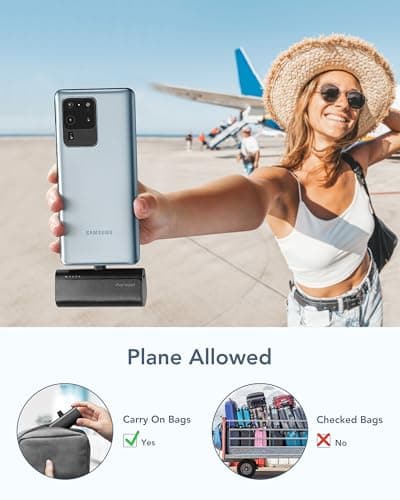 charmast Portable Charger USB C for iPhone 17/16/15, 5000mAh Fast Charging Power Bank with Built-in Type-C Connector, 20W Mini Battery Pack for iPhone 17/16/15 Series, Samsung S25/S24/S23, and More 6