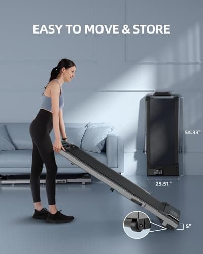 DeerRun 3 in 1 Under Desk Walking Pad Treadmill, 3.0HP Low Noise Portable for Home & Office, 300LBs Weight Capacity Folding with Remote Control & Smart APP 5