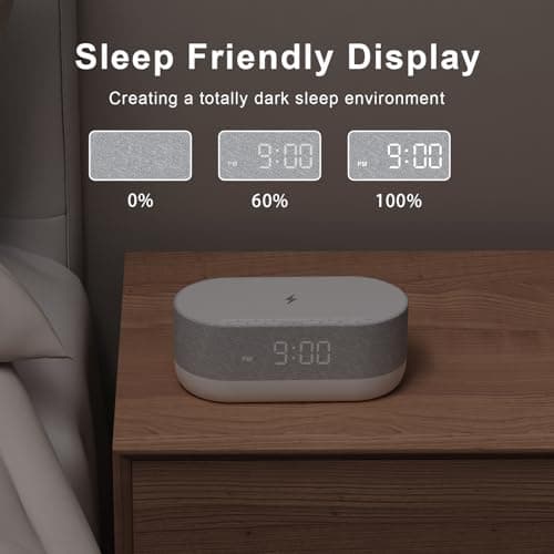 HOUSBAY 3 in 1 Sound Machine Alarm Clock& Wireless Charger: Soothing White Noise, Bluetooth Music Relaxation & Customized Sleep-Wake Routine 7