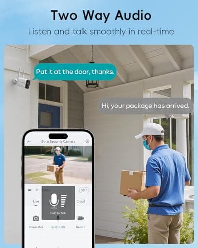 ZUMIMALL Solar Security Cameras Wireless Outdoor, 2K Camera for Home Security, Front Door, Yard & Garage, No Wiring, Color Night Vision, 2.4GHz WiFi, 2-Way Talk, Spotlight & Siren, IP66/Alexa/Cloud 8