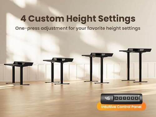 ErGear Electric Standing Desk with Drawers, 48″ x 24″ Gaming Table Compatible Monitor Stand, Stand up Desks, Home Office Height-Adjustable Desk with Storage Shelf, 4 Preset Heights, Black 7