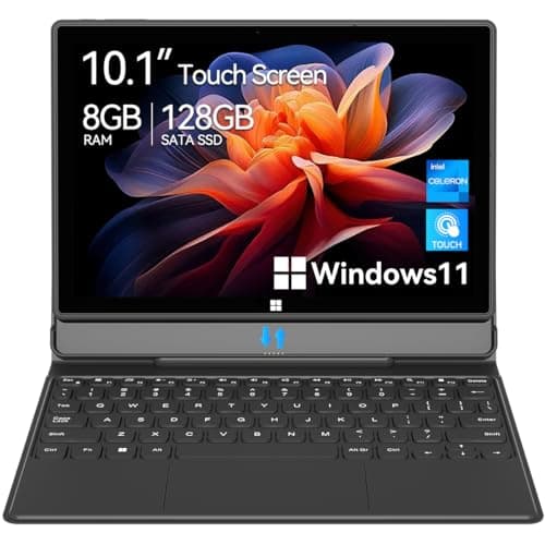 Windows 11 Tablet with Keyboard: 8GB+128GB 10.1inch Tablet with Case, Docking Keyboard, 5G Dual WiFi, Tablet with Keyboard and Case 3-in-1