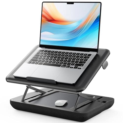 SAIJI Height & Tilt Adjustable Lap Desk, Portable Laptop Stand for Bed, Car, Couch and Recliner, Foldable Lap Desks - Up to 15.6 Inch Laptops