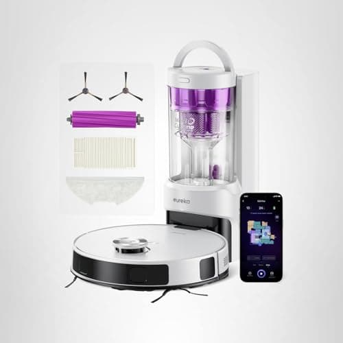 Eureka E20 Plus Robot Vacuum and Mop Combo, Robot Vacuum Cleaner with Bagless Self Emptying Station, 45-Day Capacity 8000Pa Suction and Anti Hair-Tangling Brush App Control LiDAR Navigation 8