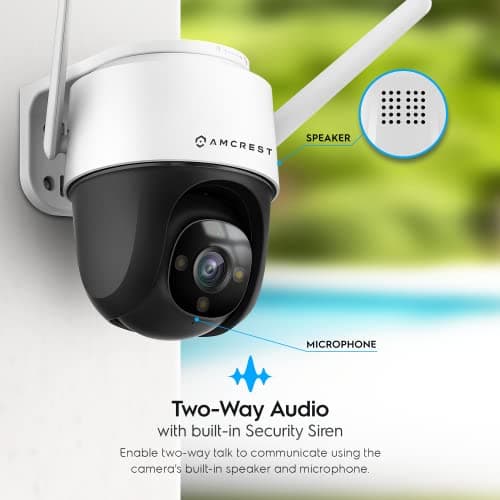 Amcrest 4MP Outdoor PT WiFi IP Camera Pan Zoom (Digital 16x) SmartHome WiFi Camera Security Speed Dome, Motorized Tilt, 98ft Nightcolor, (2.4Ghz), 107º FOV, IP66, 4MP, ASH47-W 7