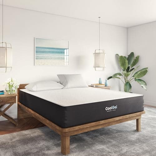 Cool Gel 10 Inch Queen Memory Foam Mattress Medium Firm, Memory Foam Mattress Queen Size Cooling, Made in the USA, 10" Depth with Pressure Relief, CertiPUR-US Certified No Fiberglass, CoolGel Bed 8