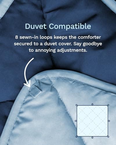 ViscoSoft Queen/Short Queen Microfiber All Seasons Down Alternative Quilted Comforter - Cooling Breathable Premium Soft Reversible Microfiber Duvet Blanket, Light Blue/Dark Blue 6