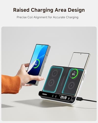 Wireless Charger for Samsung Z Fold 7/S25 Ultra, 30W Fast Charging Station for Samsung Z Fold 7/6/5/4/3/2, Foldable Charger Stand for Galaxy Watch 8/8 Classic/Ultra/7/6/5/4/3, SwanScout 710FS 6