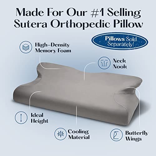 Sutera Dream Deep Pillowcase | Silverthread Antimicrobial Pillow Cover for Healthy Sleep | Soft, Durable, and Breathable Fabric with Easy Maintenance 6