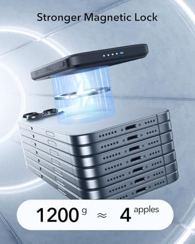 ESR for MagSafe Charger 15W Wireless Charger Sliver Bundle with Qi2 MagSafe Power Bank, 0.55 in Ultra-Compact 5,000mAh MagSafe Portable Charger Black 9