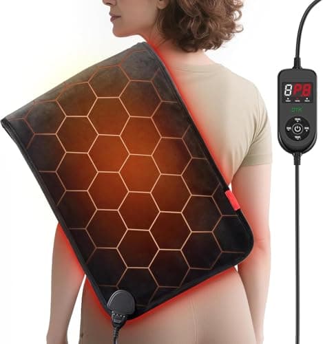 InVarme Far Infrared Heating Pad: 2X Graphene 3X Deeper Heat for Back Neck Shoulders Pain & Period Cramps – Graphene 3S Fast Heat – Soft Warm Plush Fabric for Women with 4H Auto Off– 12" x 24"